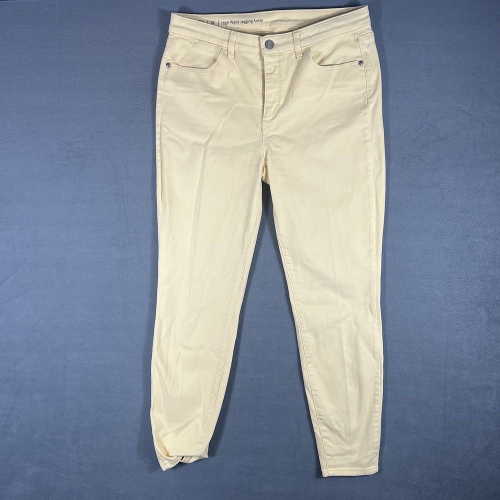 Talbots Women's Size 8 Flawless High-Waist Jegging Ankle Jeans Pale Yellow